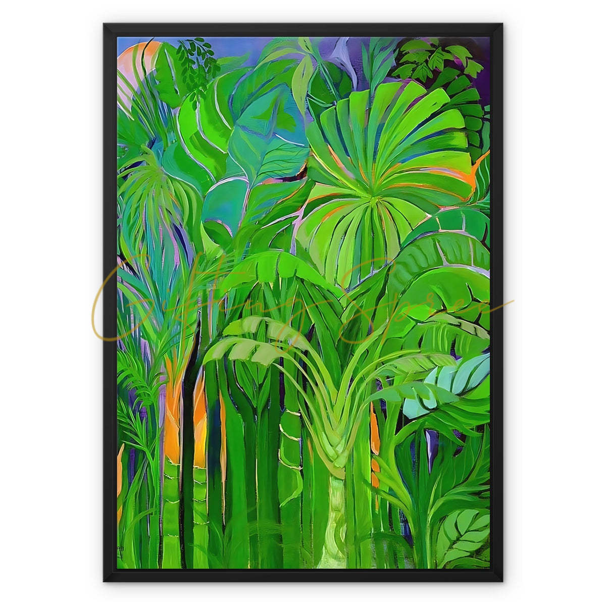 'Rainforest Malaysia' Framed Canvas Fine art 20"x28" / Black Frame / White Wrap - Gifting Spree