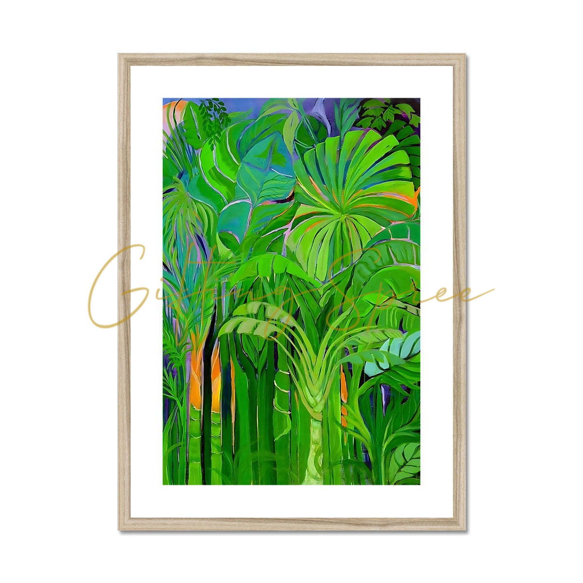 'Rainforest Malaysia' Framed & Mounted Print Fine art 20"x28" / Natural Frame - Gifting Spree