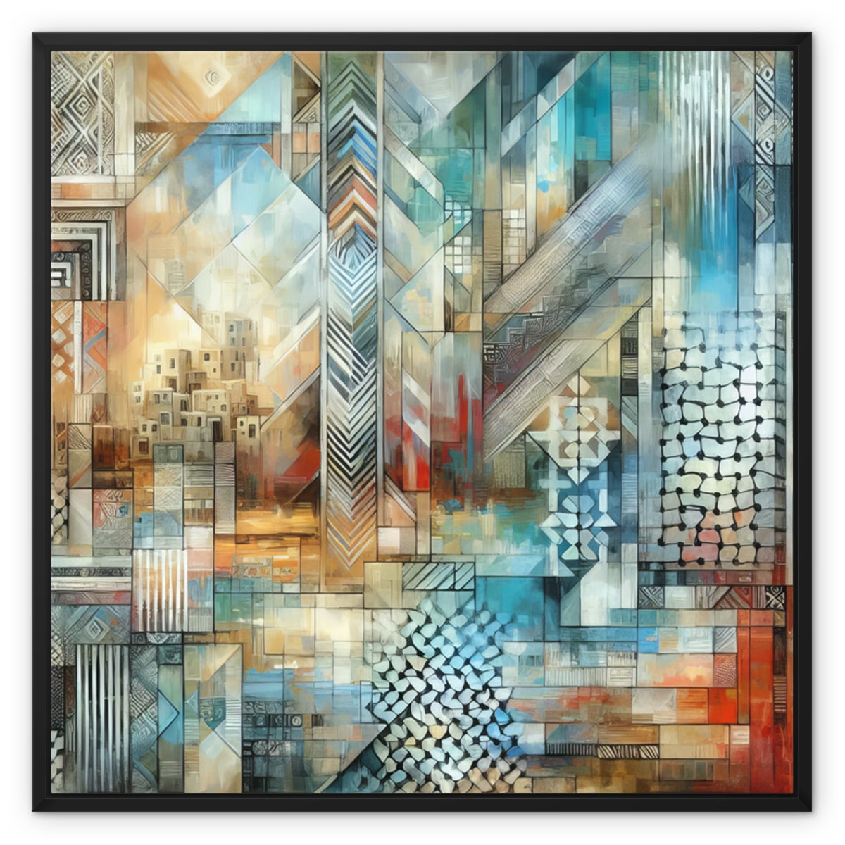 'Reflections' Framed Canvas Fine art kite-927300172 28"x28" / Black Frame / White Wrap - Gifting Spree