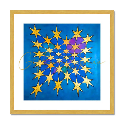 Laila Shawa's 'Starburst' Antique Framed & Mounted Print 'Starburst' Antique Framed & Mounted Print Fine art kite-898061268 12"x12" / Gold Frame - Gifting Spree