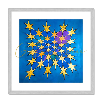 Laila Shawa's 'Starburst' Antique Framed & Mounted Print 'Starburst' Antique Framed & Mounted Print Fine art kite-898061269 12"x12" / Silver Frame - Gifting Spree