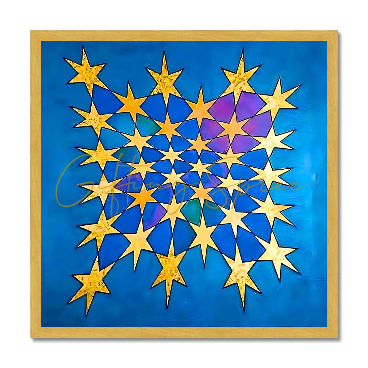 Starburst, 2008 | Laila Shawa Antique Framed Print 'Starburst' Antique Framed Print Fine art kite-898061228 20"x20" / Gold Frame - Gifting Spree