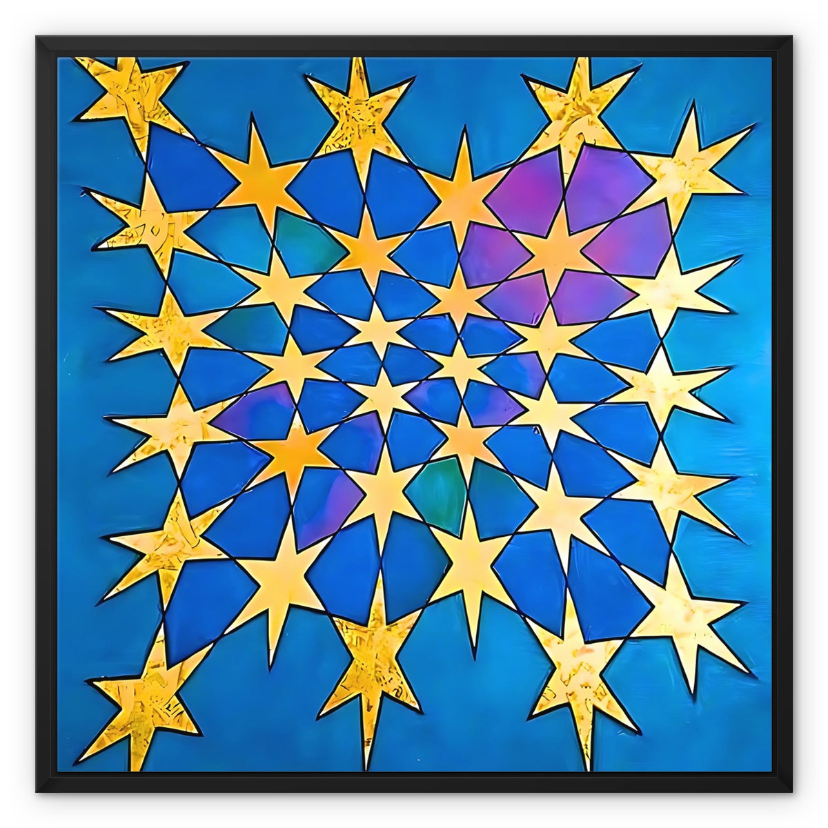 'Starburst' Framed Canvas Fine art kite-898061632 24"x24" / Black Frame / Image Wrap - Gifting Spree