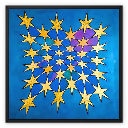 'Starburst' Framed Canvas Fine art kite-898061633 24"x24" / Black Frame / White Wrap - Gifting Spree