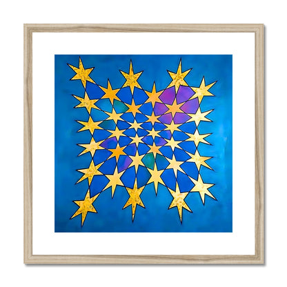 'Starburst' Framed & Mounted Print Fine art kite-898061154 20"x20" / Natural Frame - Gifting Spree