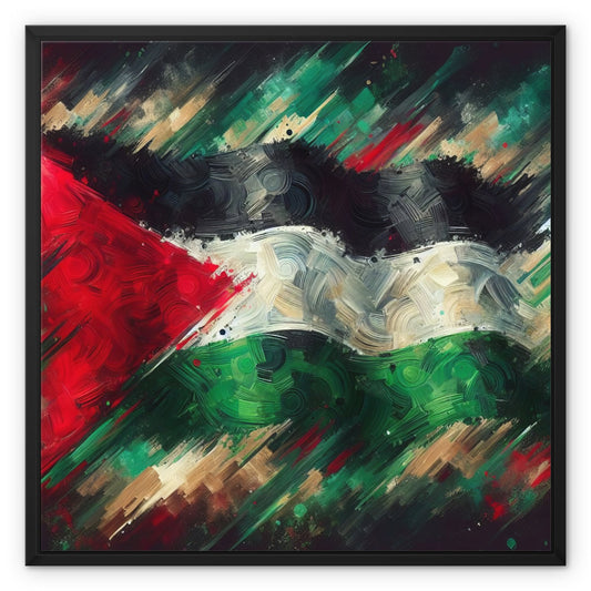 'The Flag' Framed Canvas Fine art kite-925453625 24"x24" / Black Frame / Image Wrap - Gifting Spree