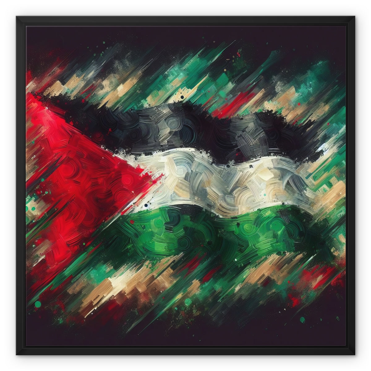 'The Flag' Framed Canvas Fine art kite-925453626 24"x24" / Black Frame / White Wrap - Gifting Spree