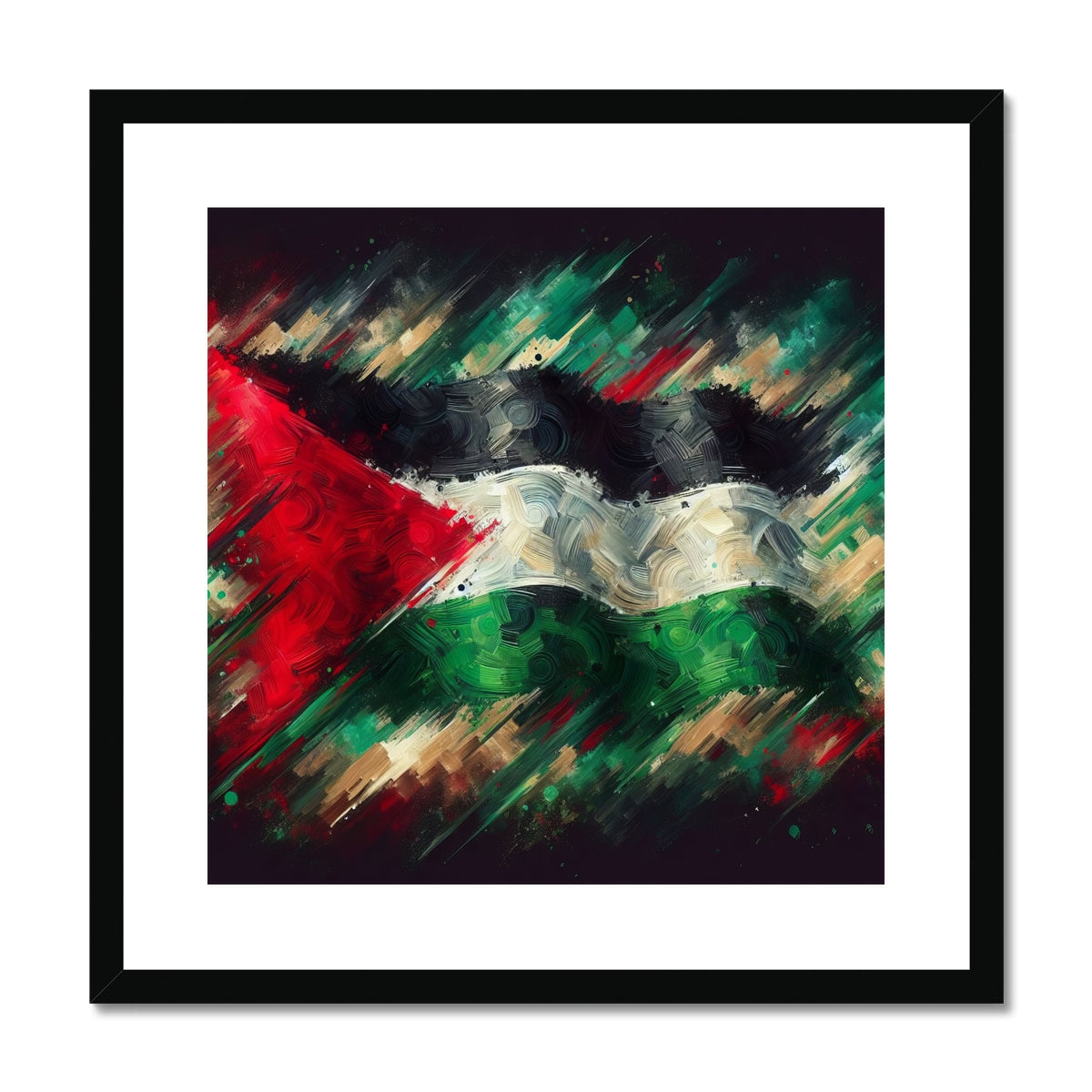 'The Flag' Framed & Mounted Print Fine art kite-925453145 20"x20" / Black Frame - Gifting Spree