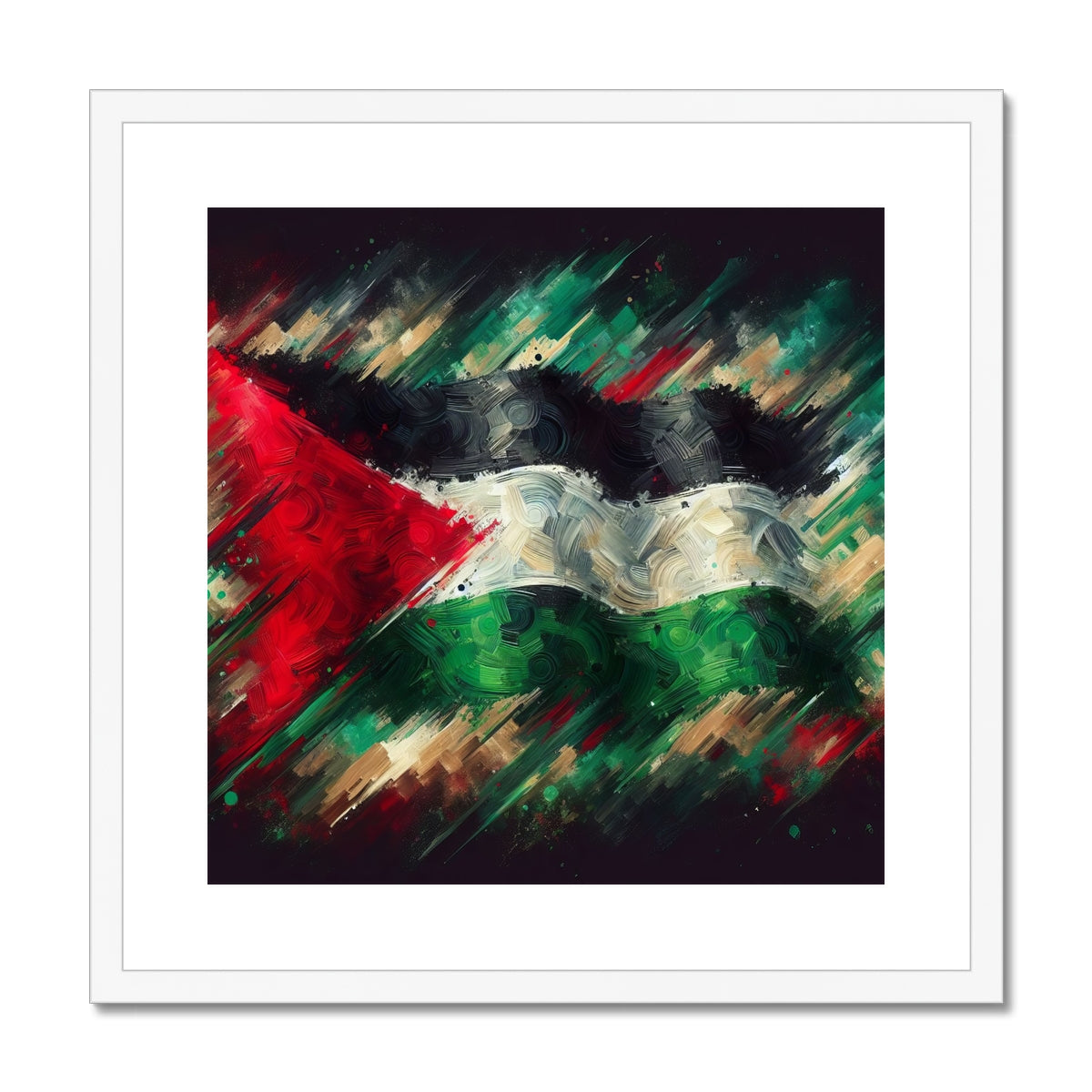 'The Flag' Framed & Mounted Print Fine art kite-925453146 20"x20" / White Frame - Gifting Spree