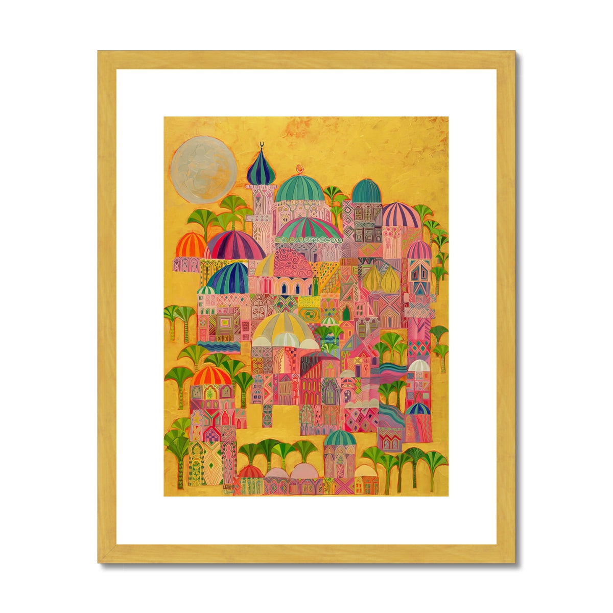 The Golden City, 1993-94 Antique Framed & Mounted Print Fine art kite-916208360 16"x20" / Gold Frame - Gifting Spree