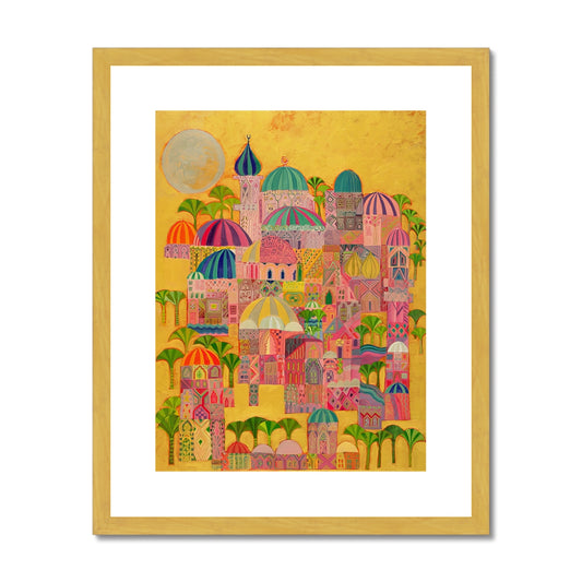 The Golden City, 1993-94 Antique Framed & Mounted Print Fine art kite-916208360 16"x20" / Gold Frame - Gifting Spree