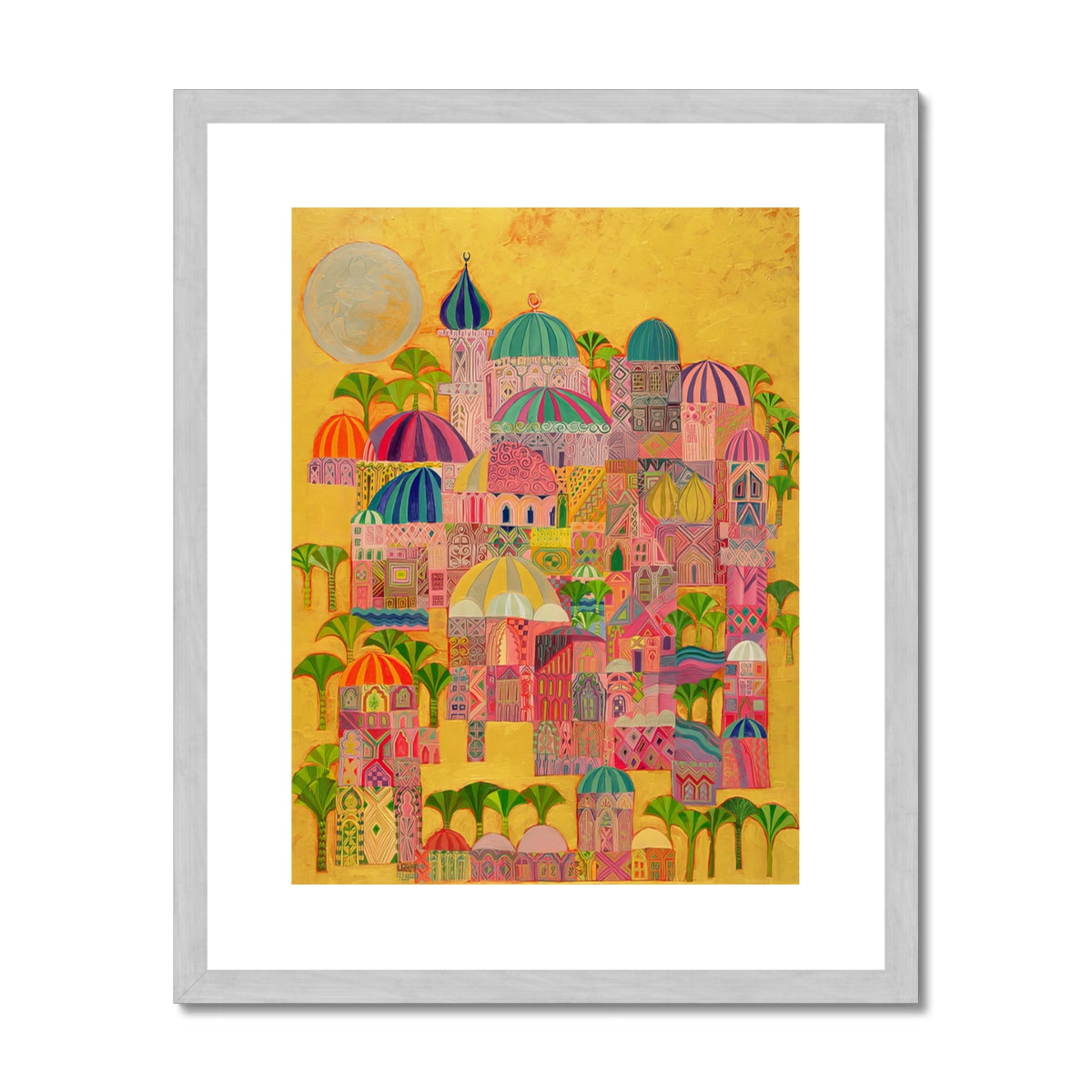 The Golden City, 1993-94 Antique Framed & Mounted Print Fine art kite-916208361 16"x20" / Silver Frame - Gifting Spree