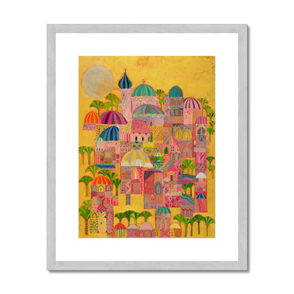 The Golden City, 1993-94 Antique Framed & Mounted Print Fine art kite-916208361 16"x20" / Silver Frame - Gifting Spree