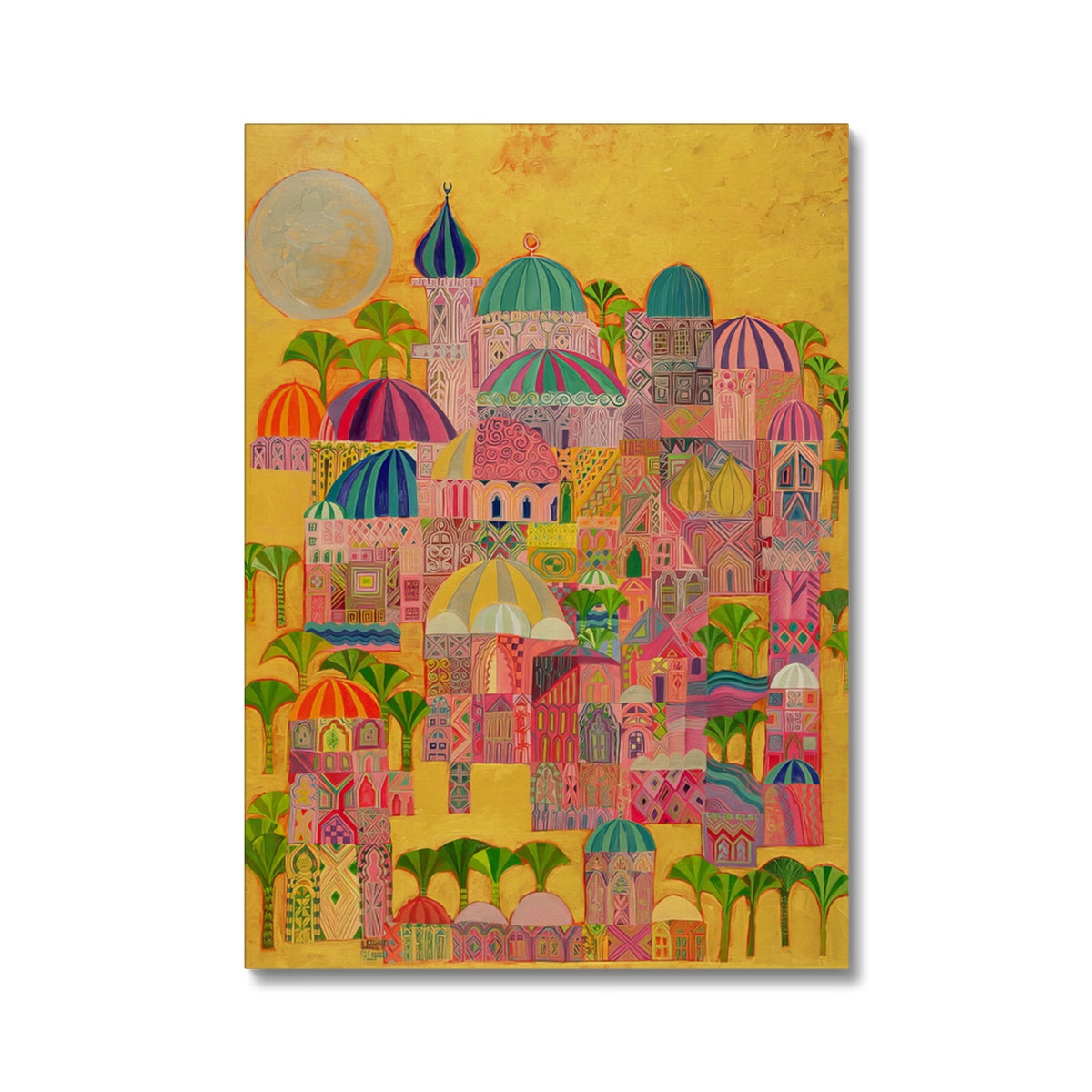 The Golden City, 1993-94 Canvas Fine art kite-916208442 20"x28" / White Wrap - Gifting Spree