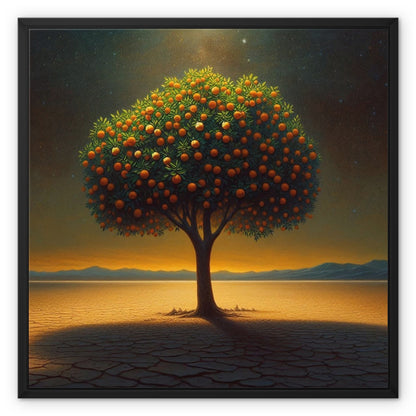 The Orange Tree & The Night Framed Canvas Fine art kite-925182306 24"x24" / Black Frame / White Wrap - Gifting Spree