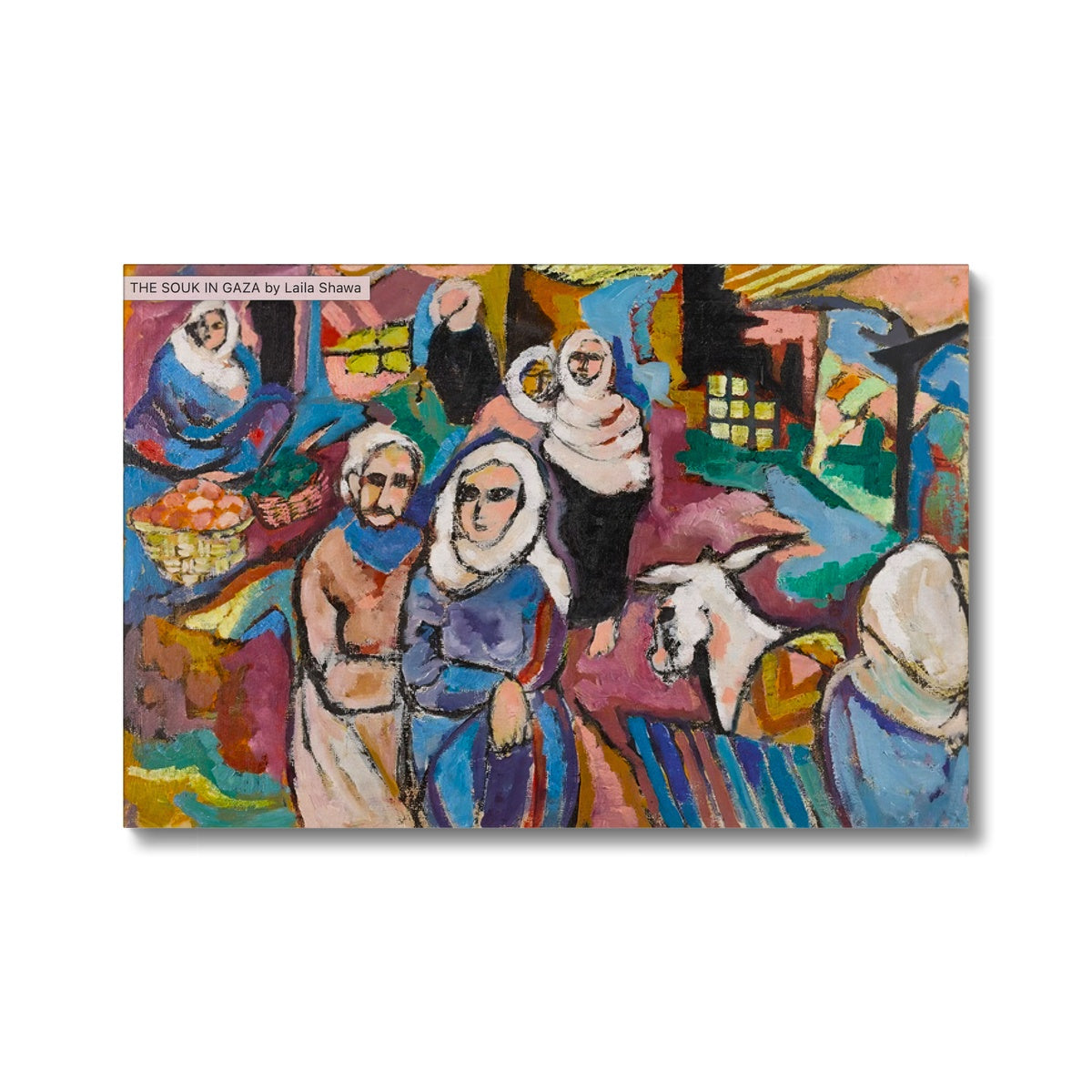 'The Souk in Gaza' Eco Canvas Art Print Fine art kite-909105971 24"x16" / White Wrap - Gifting Spree