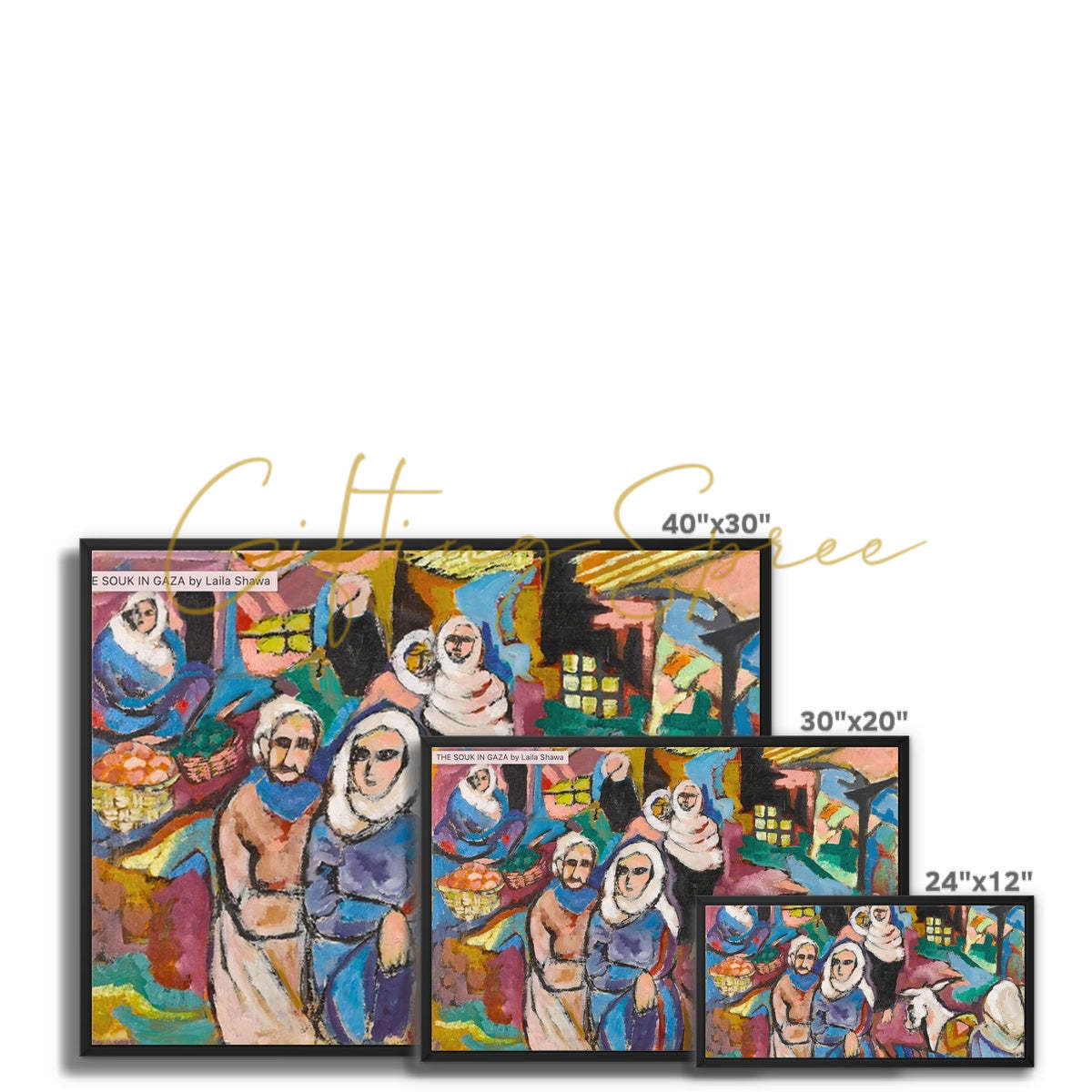 'The Souk in Gaza' Framed Canvas Fine art - Gifting Spree