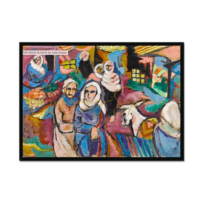 'The Souk in Gaza' Framed Print Fine art kite-909105474 A1 Landscape / Black Frame - Gifting Spree