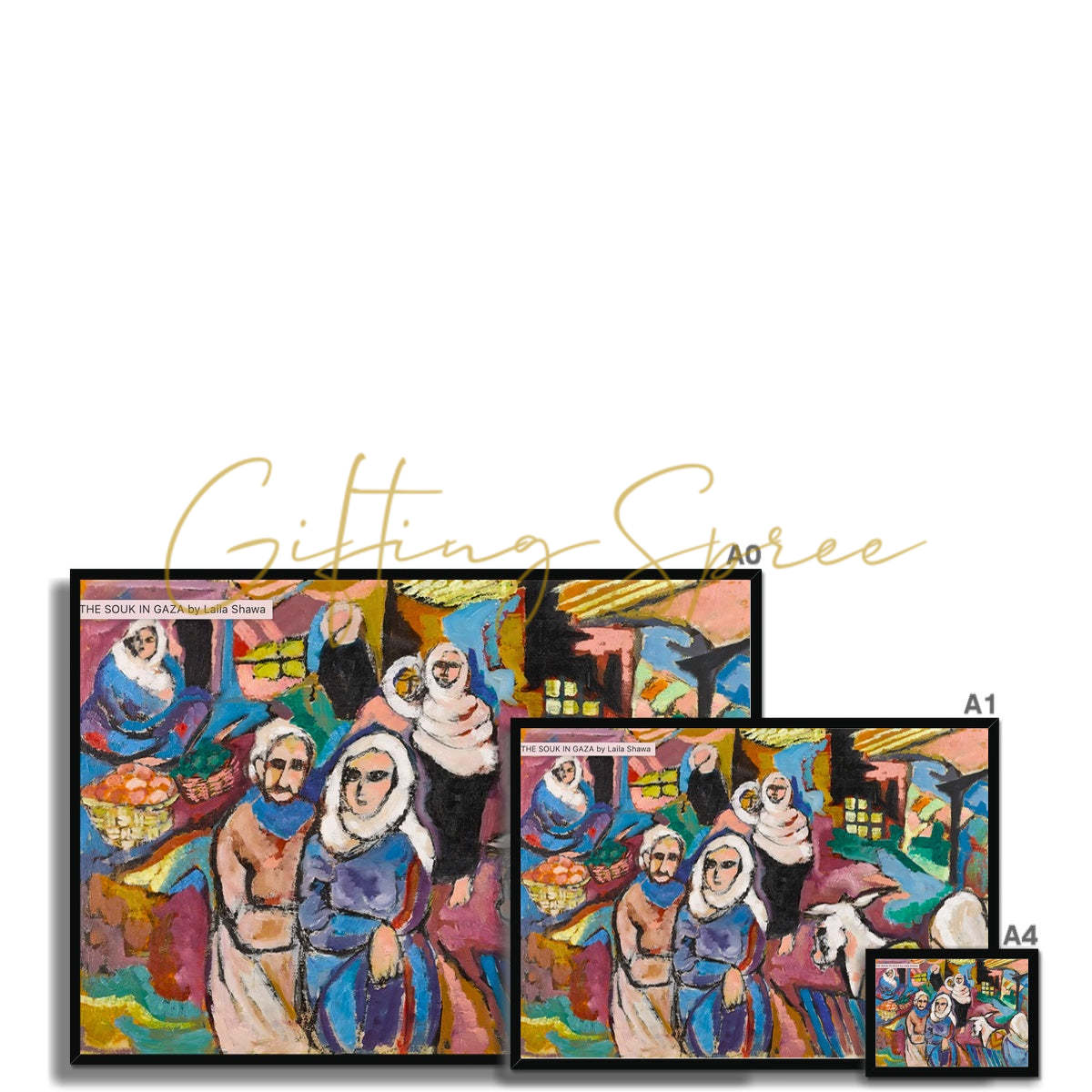 'The Souk in Gaza' Framed Print Fine art - Gifting Spree