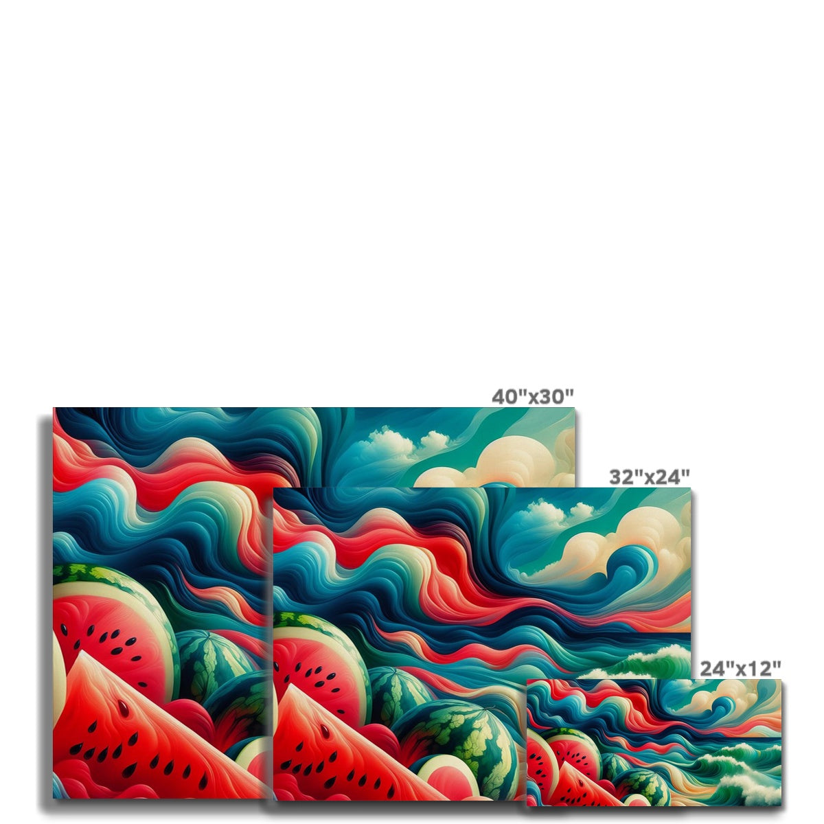 'Watermelons & The Sea' Canvas Fine art - Gifting Spree