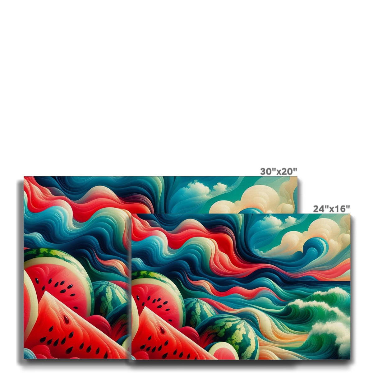 'Watermelons & The Sea' Eco Canvas Fine art - Gifting Spree